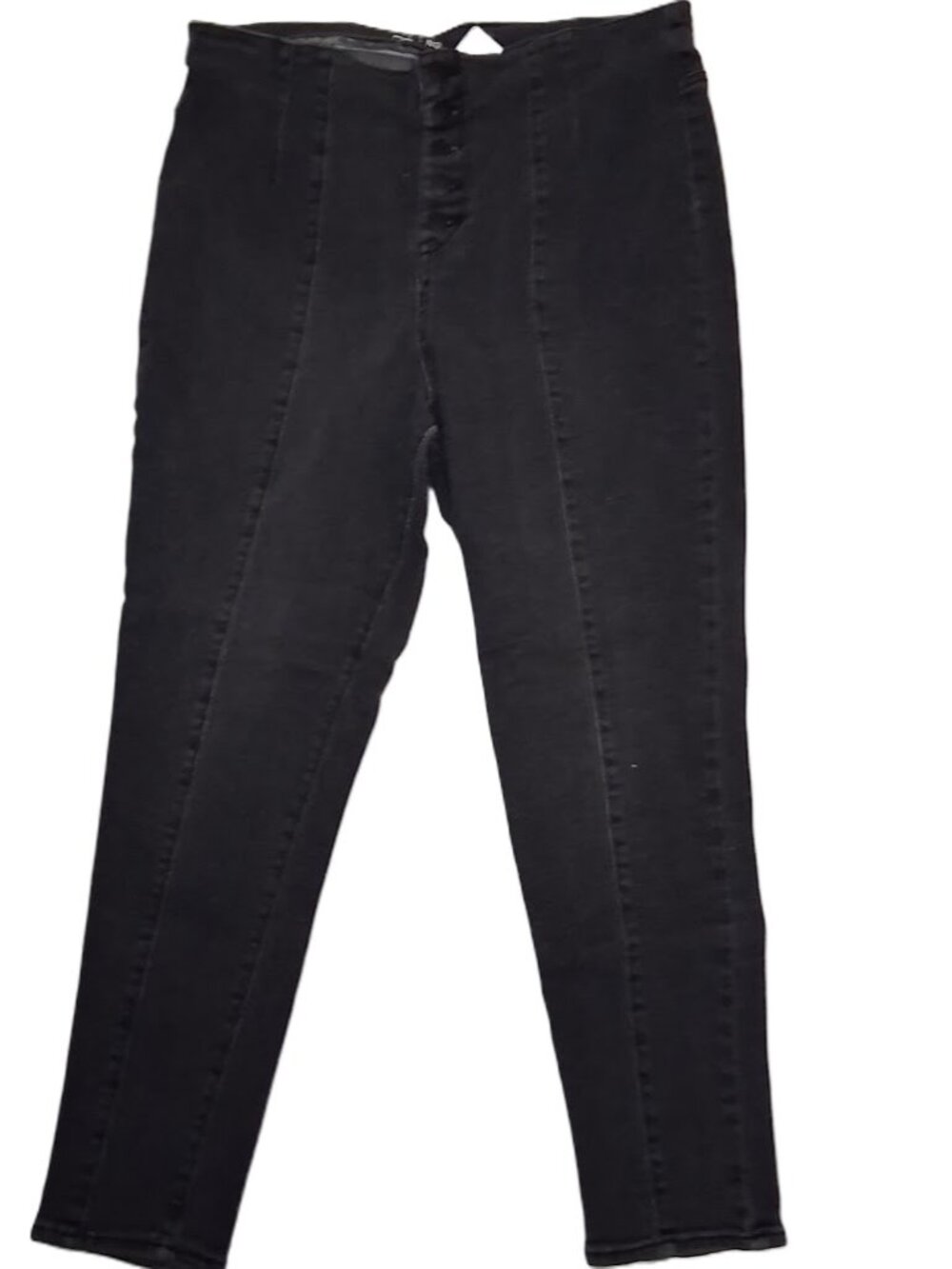No Boundaries High‑Rise Button‑Front Skinny Jeans Women’s Size 17 Black Stretch 